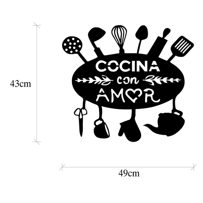 Wallity Cocina Con Amor Escultura de pared